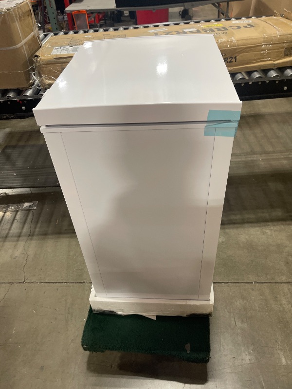 Photo 1 of Igloo ICFXX35WH6AD Chest Freezer with Removable Basket and Front Defrost Water Drain, Small Deep Freezer Perfect for Homes 3.5 Cu.Ft., White