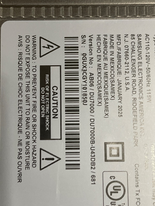 Photo 1 of SAMSUNG 43-Inch Class Crystal UHD 4K DU7200 Series HDR Smart TV w/Object Tracking Sound Lite, PurColor, Motion Xcelerator, Mega Contrast, Q-Symphony (UN43DU7200, 2024 Model)