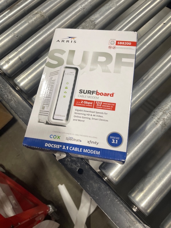 Photo 1 of ARRIS (SB8200) - Cable Modem - Fast DOCSIS 3.1 32x8 Gigabit Cable Modem , Approved for Comcast Xfinity, Cox, Charter Spectrum, & more | 1 Gbps Max Internet Speed, 4 OFDM Channels