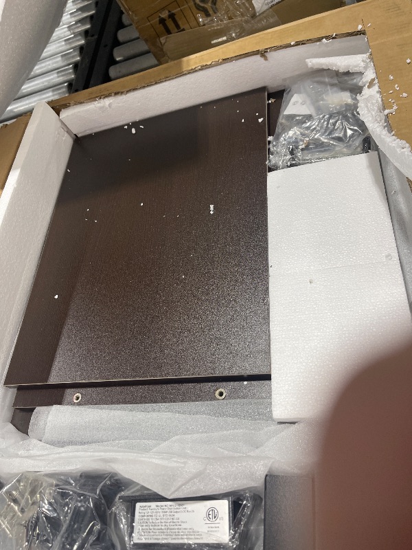 Photo 1 of 75-120 Gallon Aquarium Stand with Power Outlets - Dual Aquarium Support, Cabinet Storage, Thick Hardwood Top, Versatile Socket with Adjustable Panels, 1200 lbs Capacity, Dark Brown
