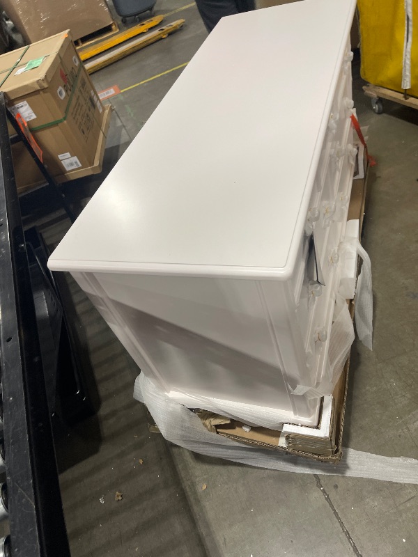 Photo 1 of Evolur Aurora 7 Drawer Double Dresser in Ivory Lace, Fitted with 7 deep and Roomy Drawers with Five-Piece Drawer Box Construction, Comes Assembled