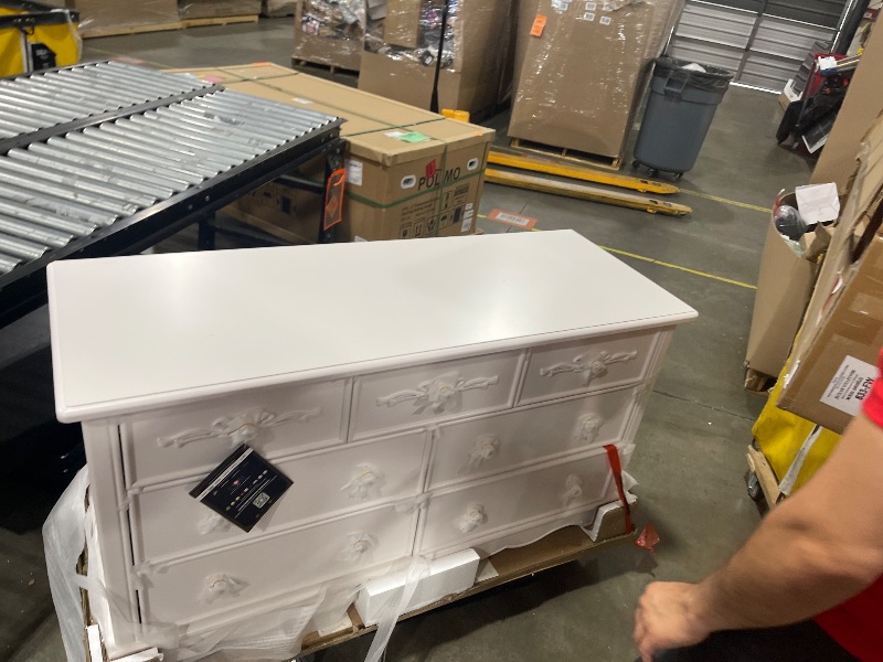 Photo 1 of Evolur Aurora 7 Drawer Double Dresser in Ivory Lace, Fitted with 7 deep and Roomy Drawers with Five-Piece Drawer Box Construction, Comes Assembled