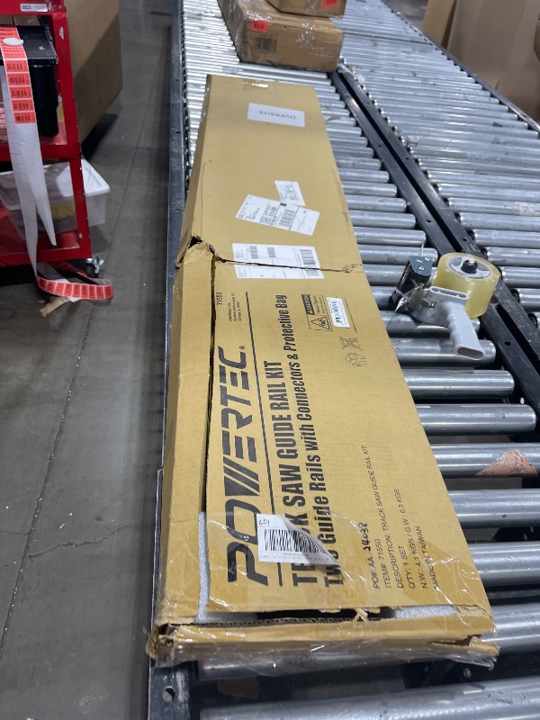 Photo 1 of POWERTEC 110" Track Saw Guide Rail Kit for Makita and Festool, Includes 2PK 55" Guide Rails, Protective Guide Rail Bag, 2PK Guide Rail Connectors, and 2PK Track Saw Clamps (71885)