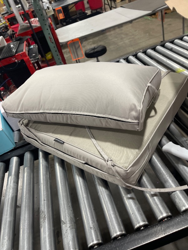 Photo 1 of AAAAAcessories Outdoor Deep Seat Cushions, Waterproof, Fade-Resistant Patio Furniture Replacement Cushions, 24" x 24" x 5" + 24" x 13.5", Gray