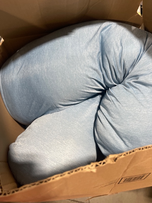 Photo 1 of Amagoing Cooling Pregnancy Pillow for Sleeping, U Shaped Maternity Full Body Pillow for Women with Hip, Leg, Back Pain Support, Removable Cooling Cover Included (Light Blue)