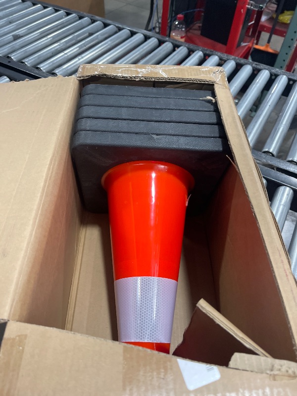 Photo 1 of VEVOR Safety Cones, 18 in/45 cm Height, 5 PCS PVC Orange Traffic Cone with Reflective Collar and Black Weighted Base, Used for Traffic Control, Driveway Road Parking and School Improvement
