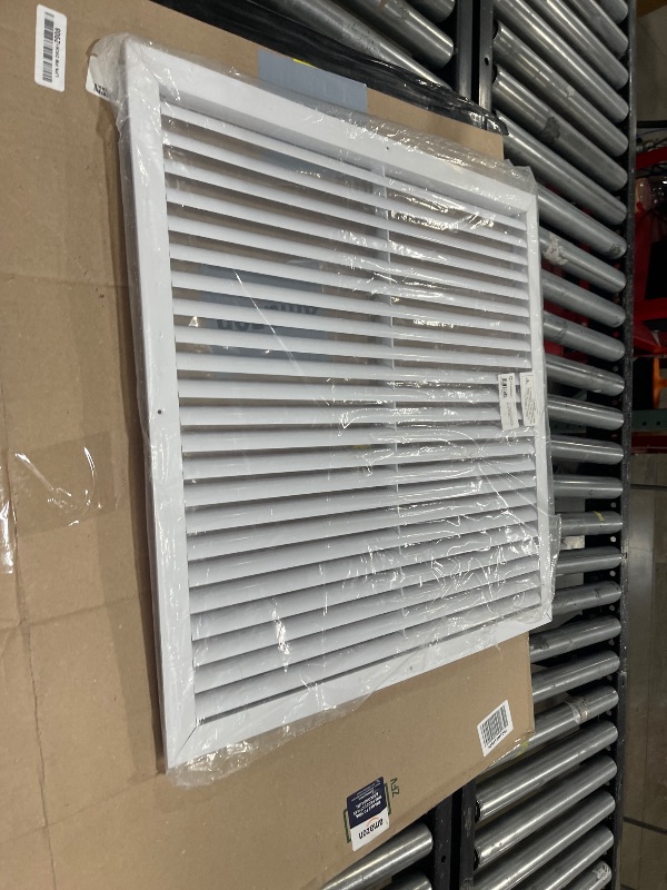 Photo 1 of Fits 16" x 10" Duct Hole [17.6" x 11.6" Face] Aluminum Return Grille - Rustproof, Fixed Blades, for Ceiling/Wall, No Louver/Fins/Damper