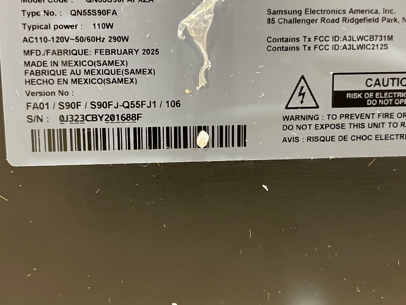 Photo 1 of SAMSUNG 55-Inch Class OLED S90F 4K Smart TV (2025 Model) NQ4 AI Gen3 Processor, 4K AI Upscaling Pro, OLED HDR +, Motion Xcelerator 144Hz, Samsung Vision AI, Alexa Built-in
