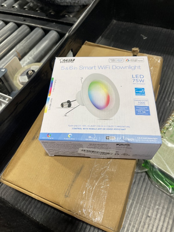 Photo 1 of Feit Electric Smart Recessed Downlights, 5-6 Inch, Wi-Fi LED, Dimmable Color-Changing, 1000 Lumens, 11.1W (75W Equivalent), Voice & App Control, Daylight to Soft White, 50,000 Hour Lifespan