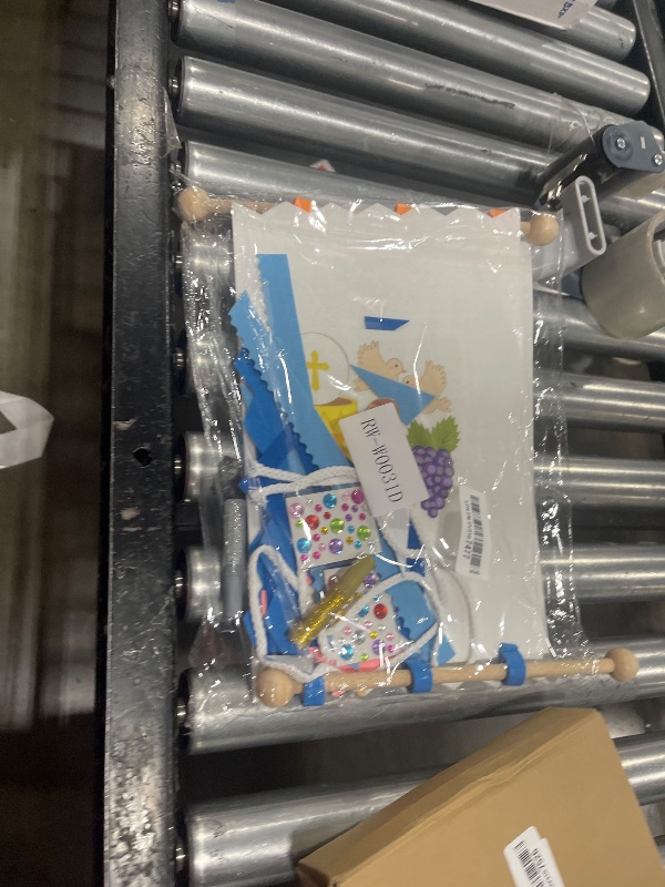 Photo 1 of WATINC First Communion Banner Kit - 2 Set Holy 1st Communion Felt Banner Kit Make Your Own Baptism Christian Cross DIY Craft Decorations, Sunday School Church Hanging Crafts Supplies for Girls (Blue)