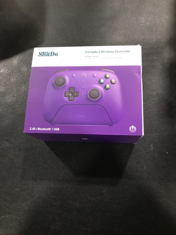 Photo 1 of 8BitDo Ultimate 2 Wireless Controller for Windows & Android, Gaming Controller with TMR Joysticks, Switchable Hall Effect/Tactile Triggers, RGB Fire Ring, 8Speed Wireless Tech, Purple