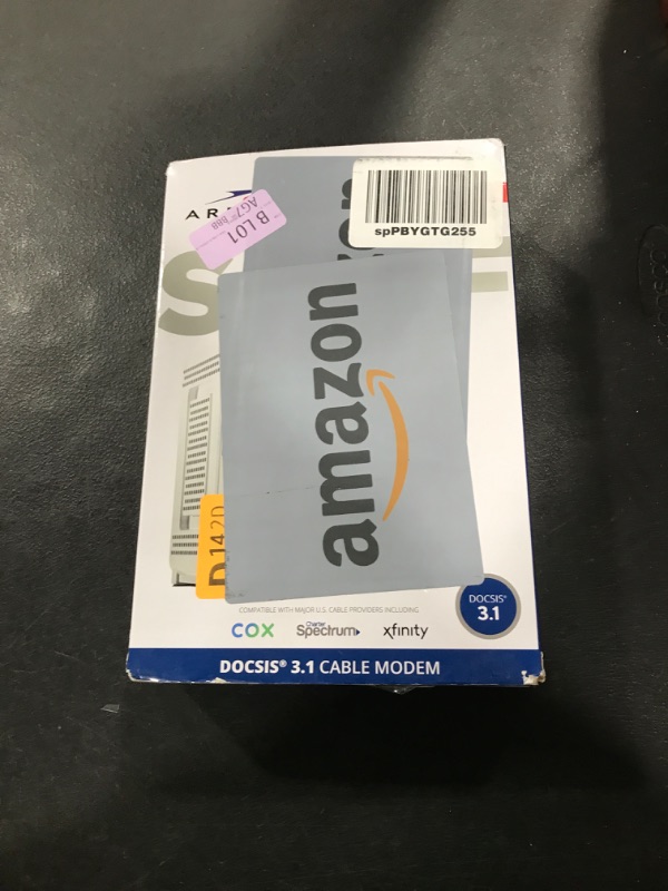 Photo 1 of ARRIS (SB8200) - Cable Modem - Fast DOCSIS 3.1 32x8 Gigabit Cable Modem , Approved for Comcast Xfinity, Cox, Charter Spectrum, & more | 1 Gbps Max Internet Speed, 4 OFDM Channels