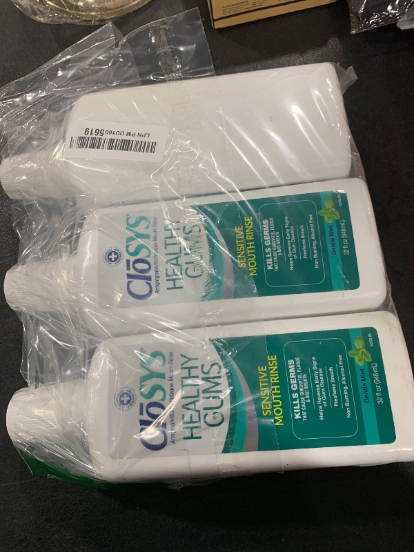 Photo 1 of CloSYS Fresh Breath Sensitive Mouthwash, Gentle Mint, Alcohol Free, Dye Free, pH Balanced, Helps Soothe Entire Mouth, Fights Bad Breath - 32 Oz (Pack of 3)