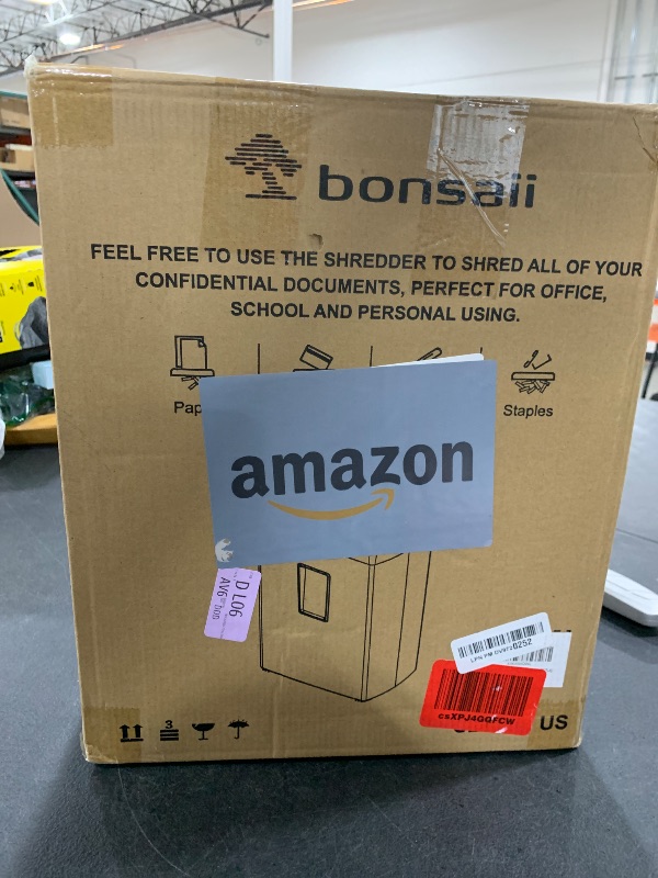 Photo 1 of Bonsaii 12-Sheet Cross Cut Paper Shredder, 5.5 Gal Home Office Heavy Duty Shredder for Paper, Credit Card, Mail, Staples, with Transparent Window, High Security Level P-4 (C275-A)
