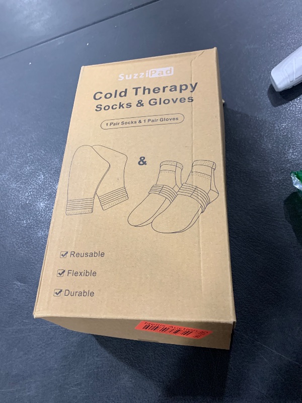 Photo 1 of SuzziPad Cold Therapy Socks & Hand Ice Pack, Cooling Gloves for Chemotherapy, Chemo Care Package for Women and Men, S/M