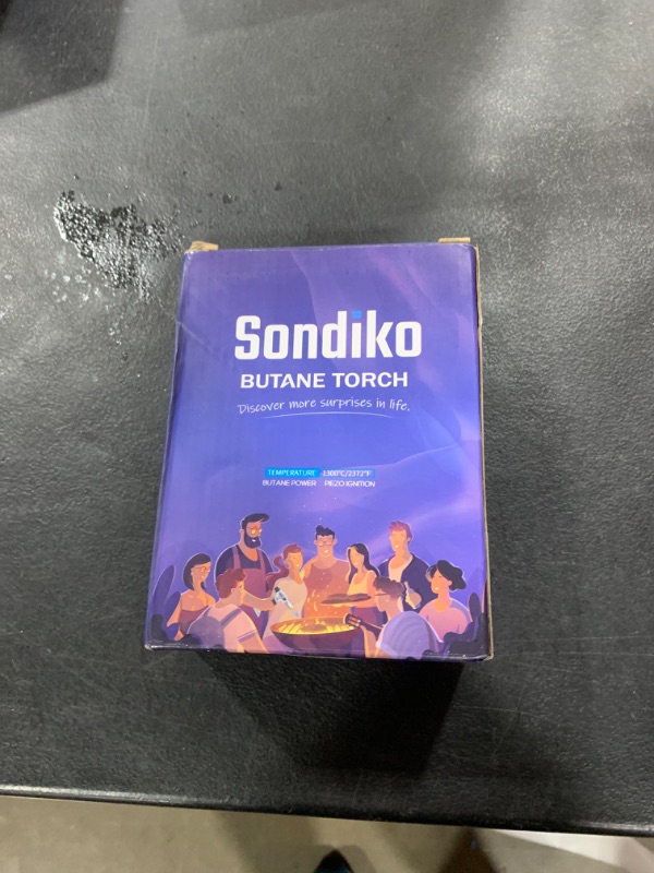 Photo 1 of Sondiko Butane Torch with Fuel Gauge S907, Refillable Soldering Torch Lighter with Adjustable Flame for Welding, Resin Art, Industrial, Cyan & Black(Butane Gas Not Included)