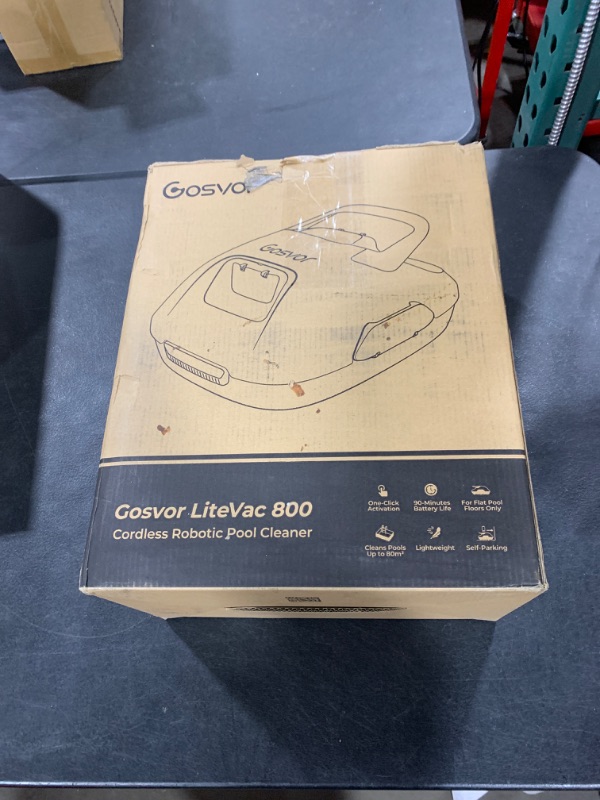 Photo 1 of Gosvor Cordless Robotic Pool Cleaner, Lasts 90 Min, Automatic Vacuum for Above-Ground Pools up to 860 Sq.ft, Portable, Self-Parking, Orange