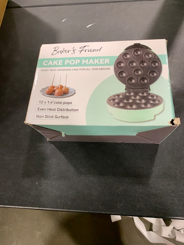Photo 1 of Baker's Friend Cake Pop Maker Machine Set with Cake Pop Stand, Sticks & Fork Tool, 12 Cake Pops Capacity, Aquamarine