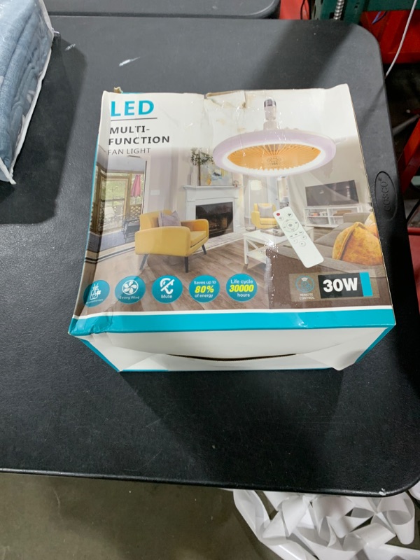 Photo 1 of Socket Fan Light - 2 Pcs Socket Fan Ceiling 10" Fan With Light and Remote, E26 Base, 3 Speed Wind Adjustment, 3000-6500k Dimmable LED Light for Bedroom, Kitchen (White)
