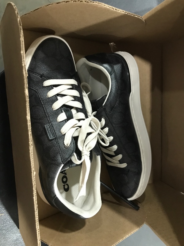 Photo 1 of Coach Women's Lowline Coated Canvas Sneaker, Charcoal/Black, 8