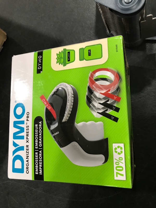 Photo 1 of DYMO Embossing Label Maker with 3 DYMO Label Tapes, Organizer Xpress Pro Label Maker Starter Kit, Ergonomic Design, For Home, DIY & Crafting
