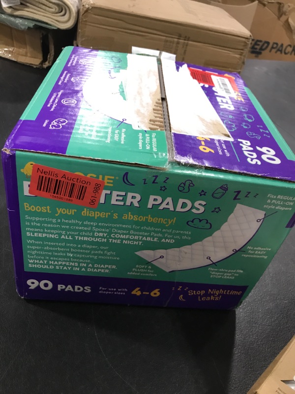 Photo 1 of Sposie Overnight Diaper Booster Pads, 90 ct, No Adhesive for Easy Repositioning, Helps Stops Nighttime Leaks, Fits Diaper Sizes 4-6