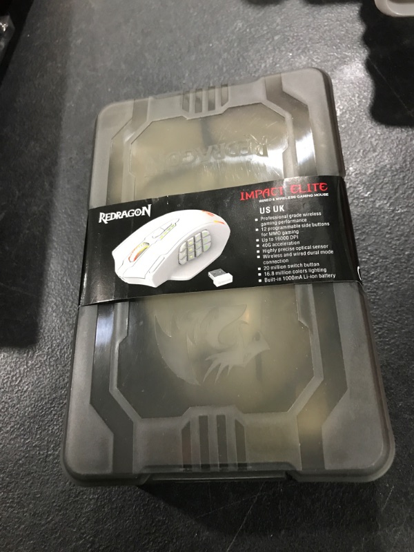 Photo 1 of Redragon M913 Impact Elite Wireless Gaming Mouse, 16000 DPI Wired/Wireless RGB Mouse with 16 Programmable Buttons, 45 Hr Battery and Pro Optical Sensor, 12 Side Buttons MMO Mouse
