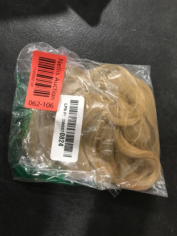 Photo 1 of FESHFEN Messy Bun Hair Piece - Large Wavy Curly Elastic Hair Bun Scrunchies Ponytail Extensions Synthetic Chignon Hairpieces for Women, Strawberry Blonde & Bleach Blonde 1.94oz