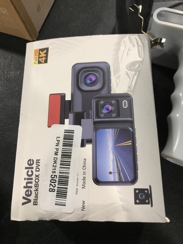 Photo 1 of 4K 3 Channel Dash Cam with 64GB Card, 4K+1080P+1440P Dash Cam Front and Rear Inside, Dash Camera for Cars with, Loop Recording, Motion Detection, 24H Parking Mode, Super Night Vision