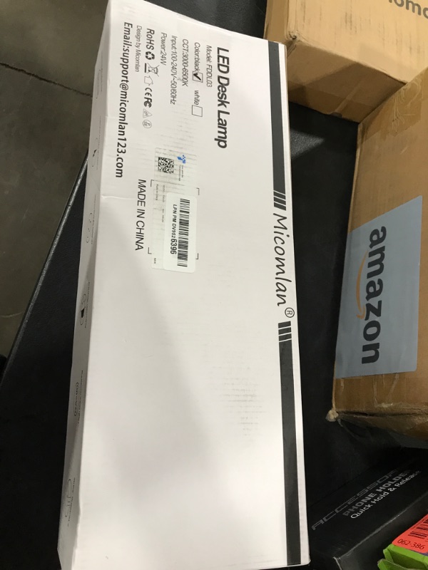 Photo 1 of Micomlan Led Desk Lamp with Clamp, Architect Desk Lamp for Home Office with Atmosphere Lighting, 24W Ultra Bright Auto Dimming Computer Light Stepless Dimming and Tempering LED Table Light