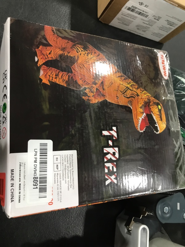 Photo 1 of Halloween Adult Inflatable T-rex Dinosaur Party Costume Funny Dress (with Backpack & USB Wire)