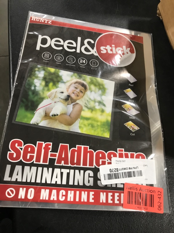 Photo 1 of Huntz Self-Adhesive Laminating Sheets 9x12 – Pack of 24, Letter Size, 4 mil Thickness, Self-Sealing, No Machine Needed