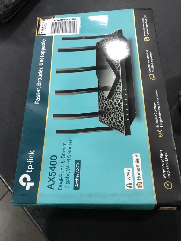 Photo 1 of TP-Link AX5400 WiFi 6 Router (Archer AX73)- Dual Band Gigabit Wireless Internet Router, High-Speed ax Router for Streaming, Long Range Coverage