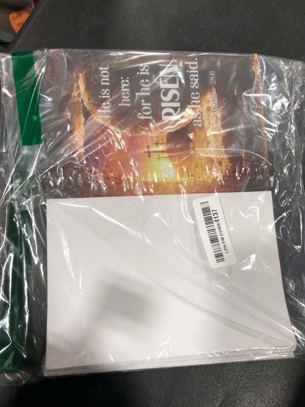Photo 1 of 100 Pcs Easter Church Bulletin Bulk Paper he is risen cross design Worship Church Bulletins Bible School Study Supplies, Jesus Christ Came into The World to Save Sinners