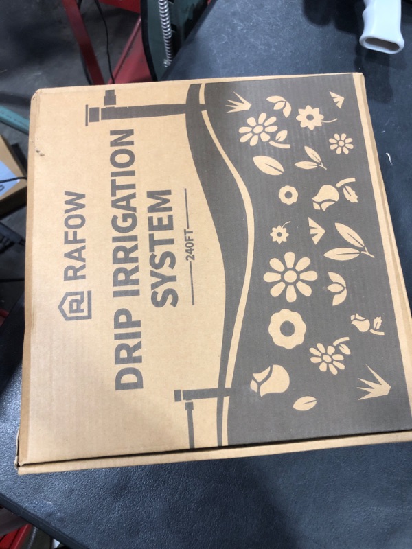 Photo 1 of 240FT Drip Irrigation System Kits - Automatic Garden Watering Sprinkler with 1/2 & 1/4 inch Tubing Hose Patio Misting Plant Irrigation Water Equipment Quick Connector for Greenhouse Flower Beds Lawn