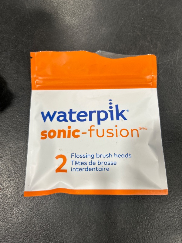 Photo 1 of Waterpik Genuine Full Size Replacement Brush Heads With Covers for Sonic-Fusion Flossing Toothbrush SFFB-2EW, 2 Count White