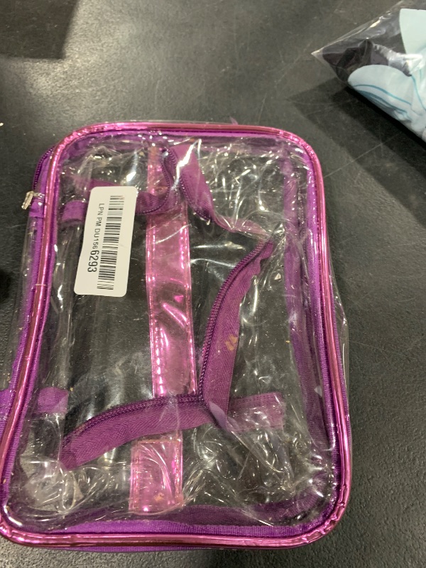 Photo 1 of ANEMEL Toiletry Bag Makeup Cosmetic Clear Bag Portable Waterproof Transparent Travel Storage Purple