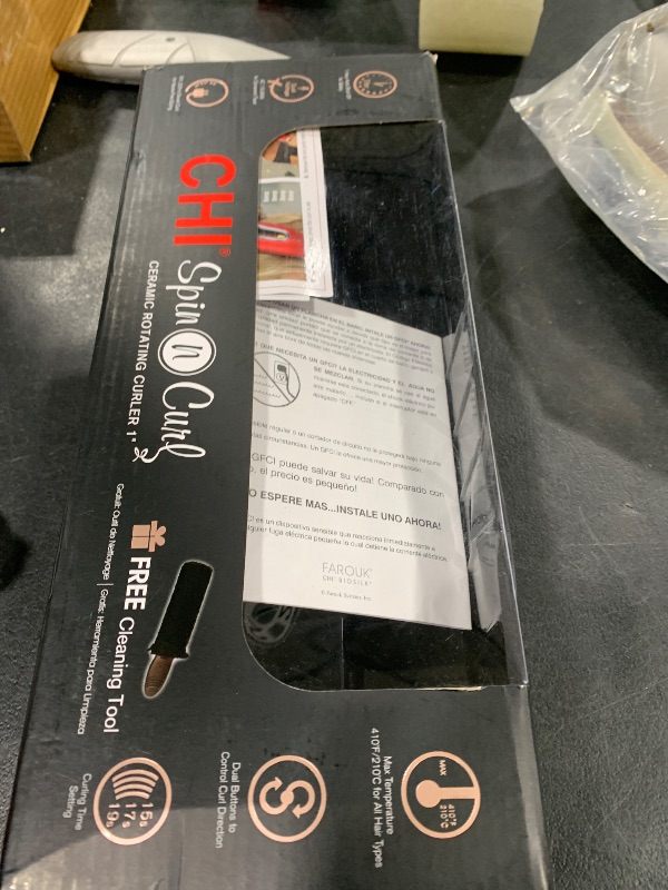 Photo 1 of CHI Spin N Curl, Curling Iron For Healthy & Shiny Effortless Curls & Waves, Provides Preset Temperature Settings For Each Hair Texture, Rose Gold