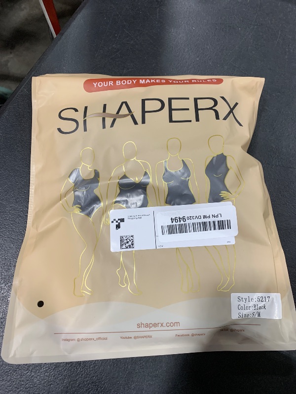 Photo 1 of SHAPERX Strapless Shortie Bodysuit for Women Tummy Control Shapewear Seamless Sculpt Body Shaper with Removable Straps,SZ5217-Black-S/M