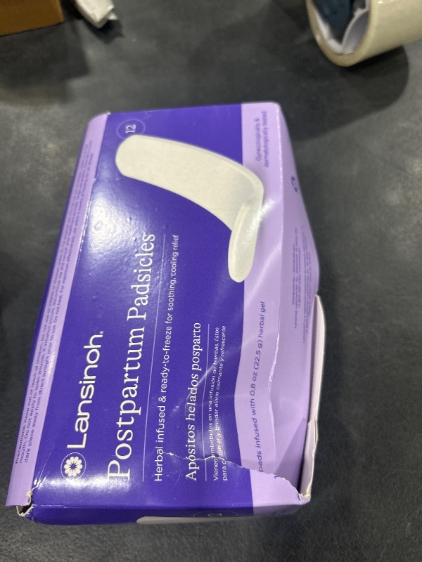 Photo 1 of Lansinoh Postpartum Cooling Pads, Perineal Ice Packs, 12 Count, Witch Hazel Pads for Postpartum Care, Postpartum Essentials Padsicles with Cooling and Comforting Aloe Vera