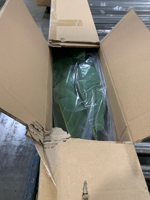 Photo 1 of Artificial Leaf Fig Tree 6-Foot Decorative Pre-Potted Faux Tree - Modern Fake Plants for Stunning Indoor and Outdoor Décor, Front Porch, and Home Office Spaces Atrafficial Trees