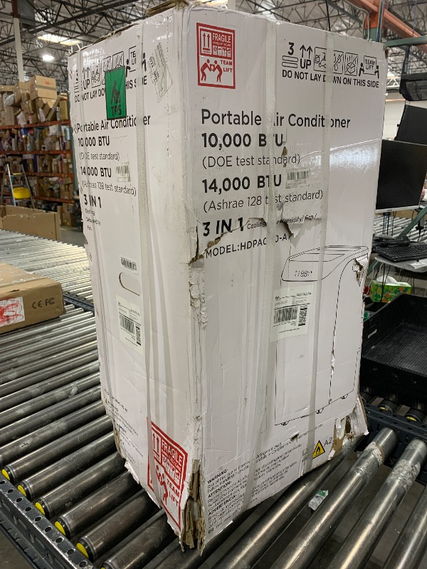 Photo 1 of 14,000 BTU Portable Air Conditioner Cools Up to 700 Sq.Ft, 3-IN-1 Energy Efficient Portable AC Unit with Remote Control & Installation Kits for Large Room, Campervan, Office, Temporary Space