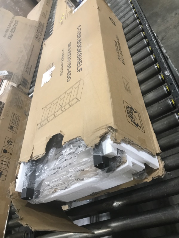 Photo 1 of HOMBAZAAR 6 Tier Bookshelf,Grey Industrial Book Shelf,Engineered Wood and Metal Deep Bookcases,Tall Shelf Bookcase for Living Room,Office,Bedroom and Kitchen