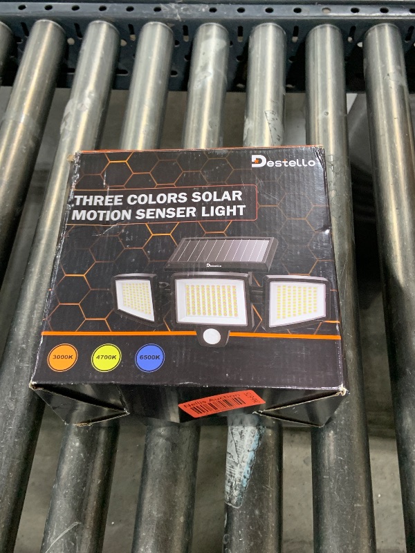 Photo 1 of Solar Lights Outdoor,Security Solar Powered Flood Lights, Upgraded High Efficiency Glass Solar Panel Motion Sensor Outdoor Lights,IP65 Waterproof,Outside Yard 3000LM,Adjustable Color 3 Modes (2)