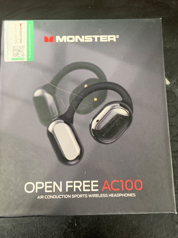 Photo 1 of Monster Open Free AC100 Open Ear Headphones, Bluetooth 5.3 Wireless Headphones with Earhooks, Immersive Stereo Sound by Dual Large Driver, Clear Talk, 30H Playtime,Waterproof Sport Earbuds for Running