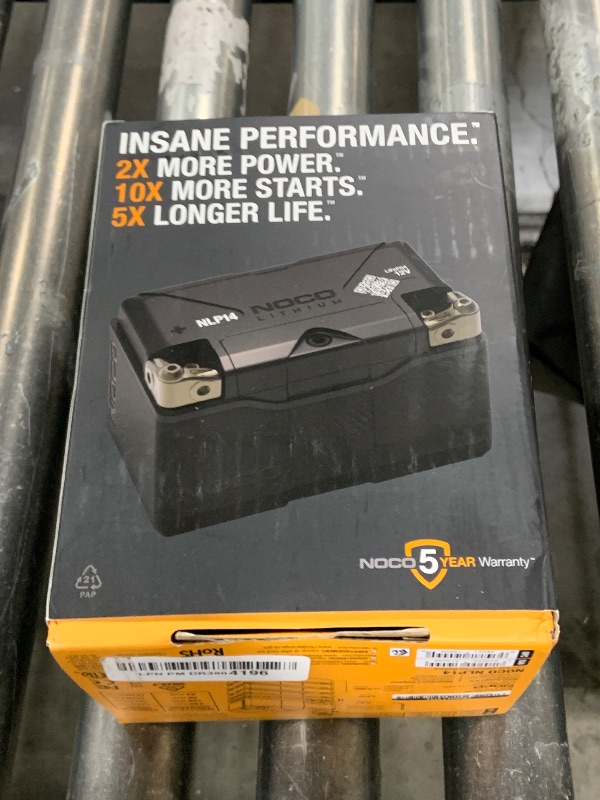 Photo 1 of NOCO Lithium NLP14, Group 14, 500A Lithium LiFePO4 Motorcycle Battery, 12V 4Ah ATV, UTV, Jet Ski, 4 Wheeler, Quad, Riding Lawn Mower, Tractor, Scooter, PWC, Seadoo, Polaris and Generator Battery