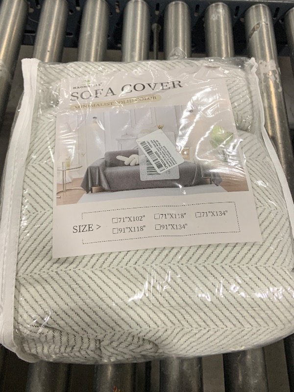 Photo 1 of HAOMAIJIA Non Slip Couch Cover Sofa Covers for 3 Cushion Couch Washable sectional Couch Covers for Dogs pet Furniture Protector Couch Cover Blanket for Living Room (Off White, 71"x150")