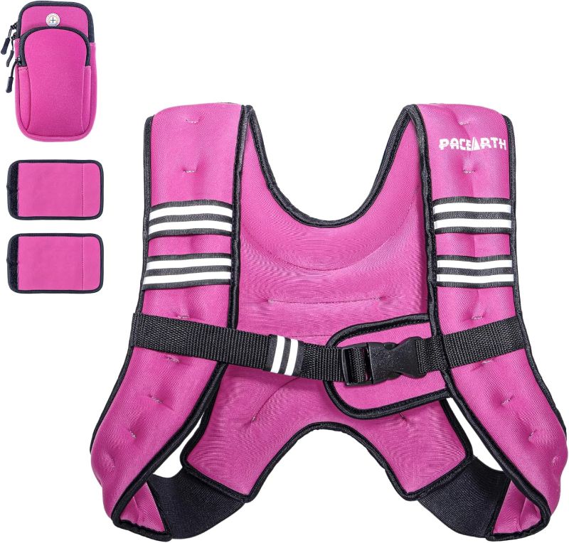 Photo 1 of PACEARTH Weighted Vest,4lb/6lb/10lb/12lb/16lb/20lb/25lb/30lb Weight Vest with Reflective Stripe, Body Weight Vests Adjustable for Men, Women Workout,...
