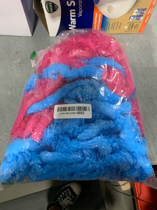 Photo 1 of ADXCO 72 Pieces Baby Gender Reveal Leis Bulk Plastic Leis Assortment Flower Leis Necklaces Hawaiian Leis Decorations Pink and Blue Leis for Baby Shower Announcement Party