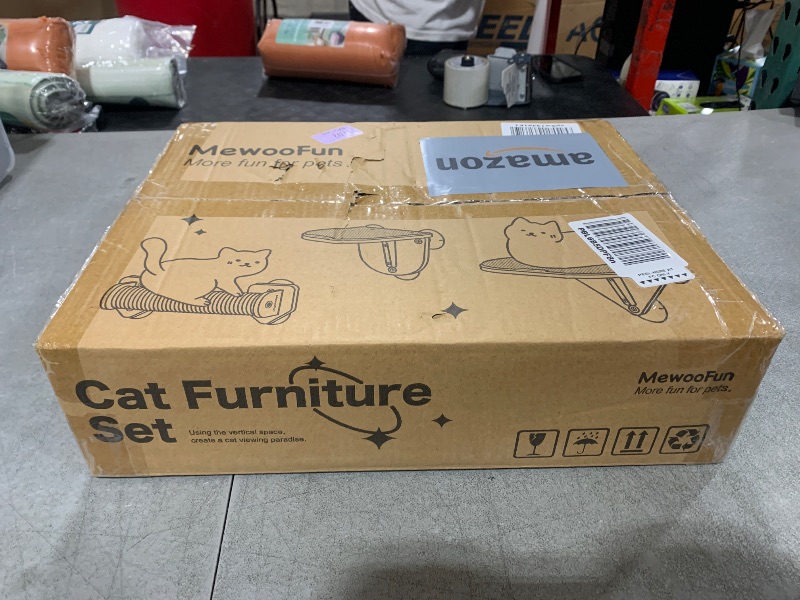 Photo 1 of MEWOOFUN Window Perch Hammock with Climbing Steps and Scratching Post - Wooden Window Mounted Cat Bed (3 Pcs Cat Climber Set)